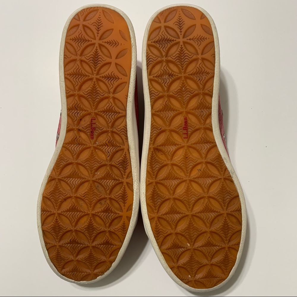 LL Bean Canvas Deck Boat Shoe Loafers Item ID 287089 Red Womens Size 10 Wide - Picture 5 of 7